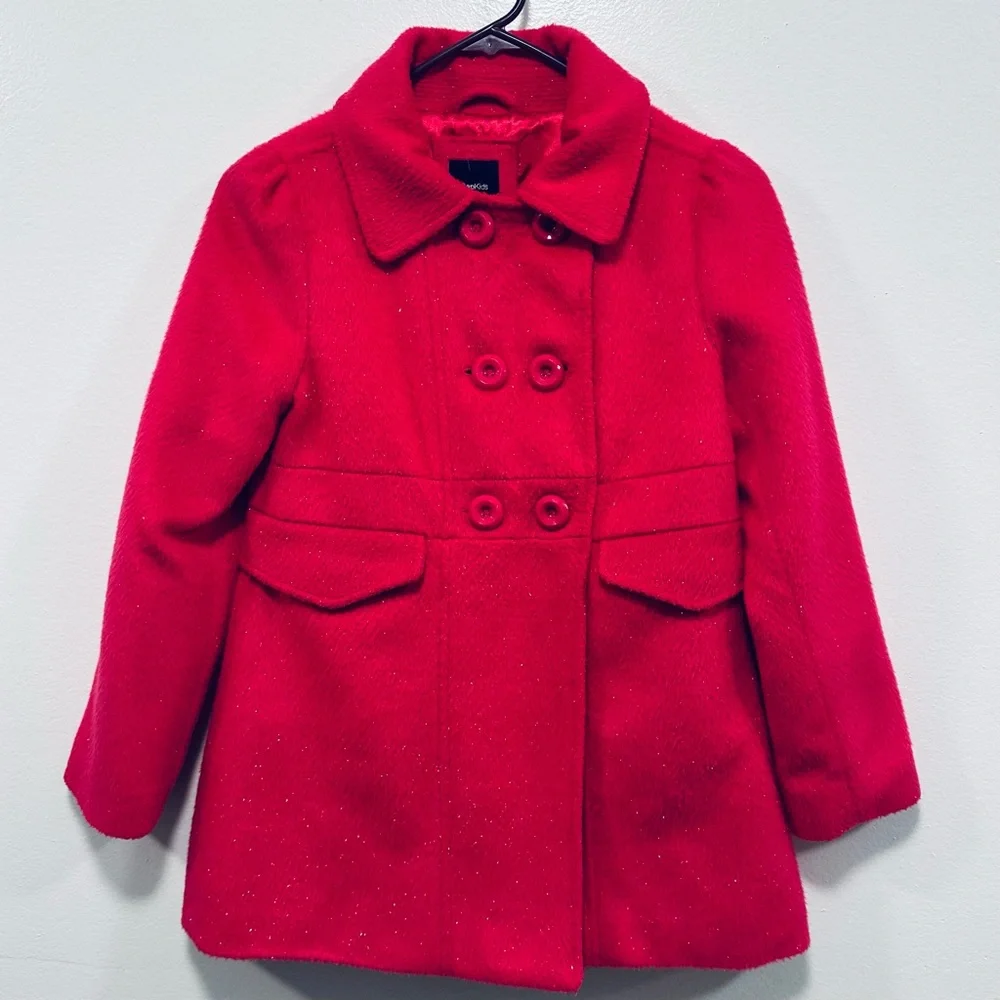 GAP KIDS Girls' pink sparkle Double-Breasted pea Coat size large